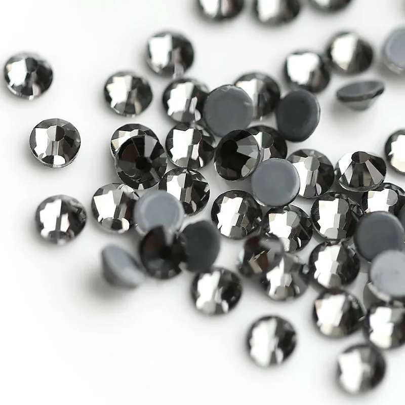 

SS16 SS20 SS30 Gray Hot-fix Glass Rhinestones 1440pcs/pack Crystal Iron on Rhinestone for Clothes Wedding Decoration