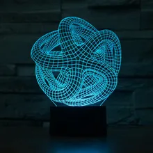 Абстрактная красочная стерео Сенсорная лампа 3D лампа светодиодный плавный переход цветной ночник лампа