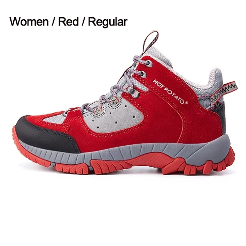 Популярная обувь унисекс для походов; Мужская Спортивная обувь для альпинизма на открытом воздухе; водонепроницаемые кроссовки; Нескользящая дышащая Треккинговая обувь для женщин; HP8002 - Цвет: Red Regular-Women