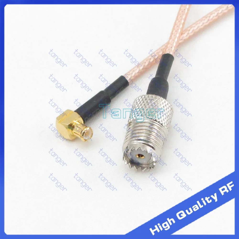 

Tanger MCX male plug right angle to Mini UHF female jack SO239 with RG316 8inch 20cm RF Coaxial Pigtail Jumper Low Loss cable