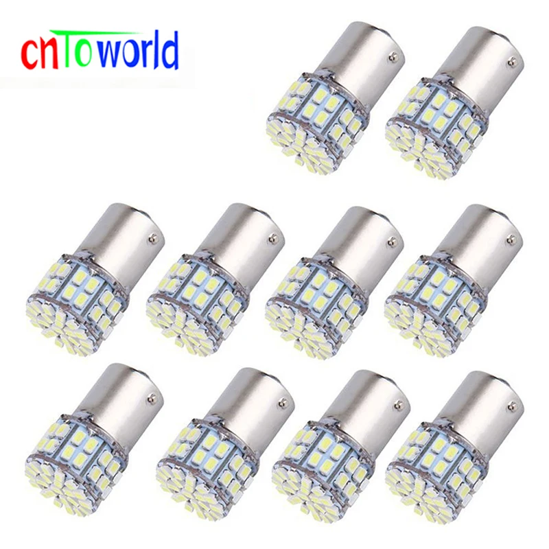 10 шт 12V 24V супер яркий BA15S 1156 P21W 1157 Bay15d P21/5 Вт 50SMD 1206 12V 3020 50 Led SMD автомобильный тормоз светильник поворотники лампы для мотоциклов