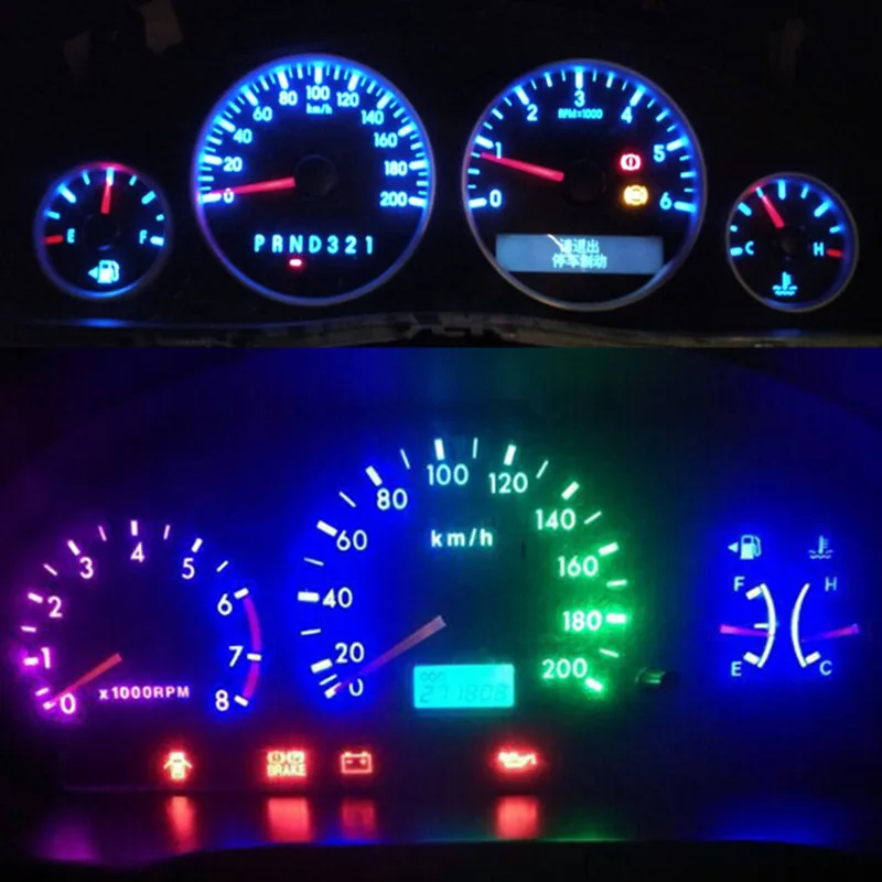 10 шт. авто автомобиль T10 T6.5 8SMD 1206 Чип светодиодный приборной панели метр Панель Светодиодный Светильник лампы белый/красный/синий/зеленый/желтый/голубой# CA4760
