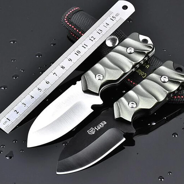 PEGASI Small Fixed Blade Knife Stainless Steel Sanding Blade Mini