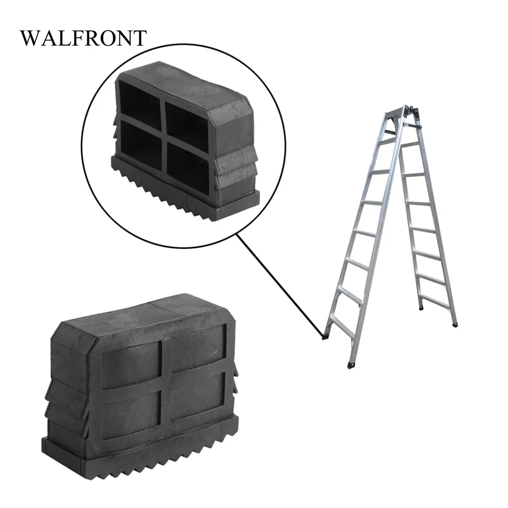 

WALFRONT 2pcs Black Rubber Replacement Step Ladder Feet Non Slip Foot Ladder Foot Cover Mat Cushion Sat 2.5 x 0.9 x 1.4inch Tool