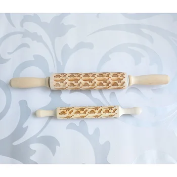 

Dinosaur Embossing rolling pin for cookies, Engraved Housewarming gift Houseware , Mini Wood Rolling Pin for Kids