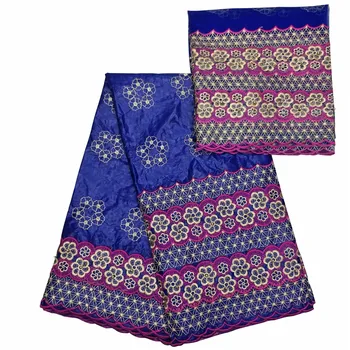 

African Lace Fabric Bazin Riche Fabric 2018 New Design Embroidered Bazin Riche Getzner With Tulle Lace African Lace JJ32-1