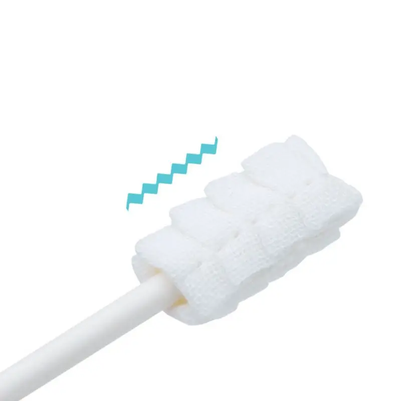 30Pcs Disposable Baby cotton buds Toothbrush Paper Rod Handle Tongue Cleaner Gauze Infant Oral Cleaning Stick