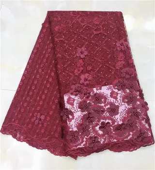

African Lace Fabric 2019 Embroidered Nigerian Laces Fabric Bridal High Quality French Tulle Lace Fabric For Women (JY-3-19