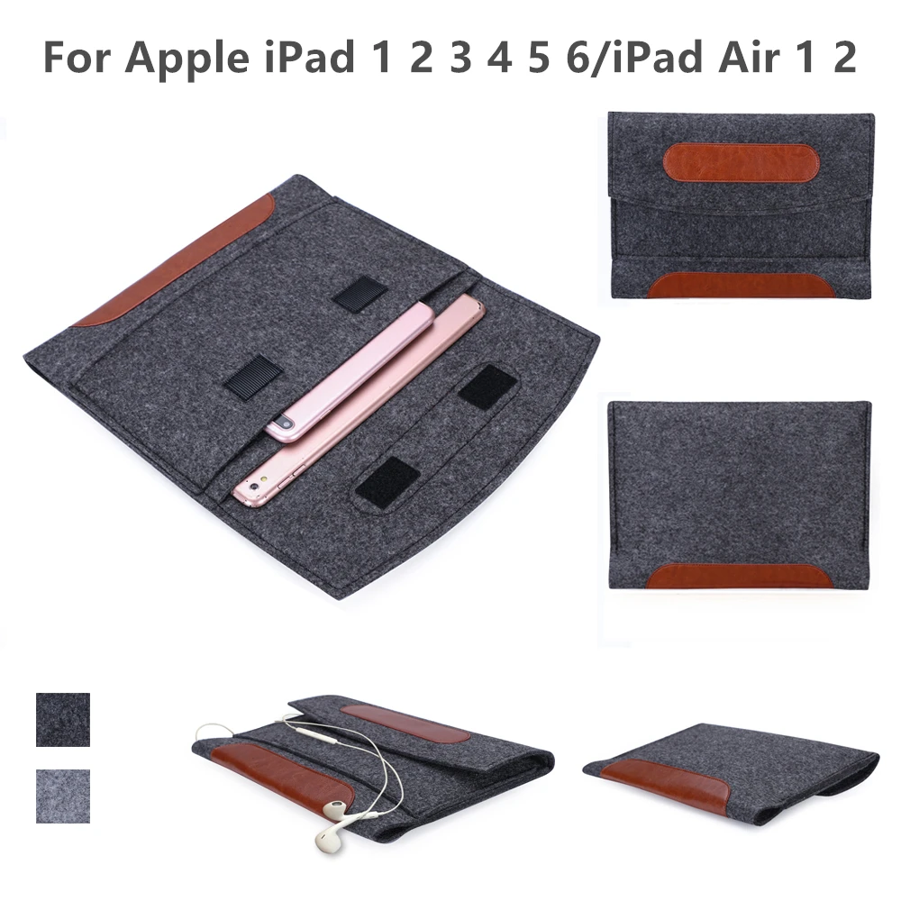 Tablet Bag 9.7" Universal Wool Felt Fabric Tablet Case Cover For Apple iPad 1 2 3 4 5 6 For iPad