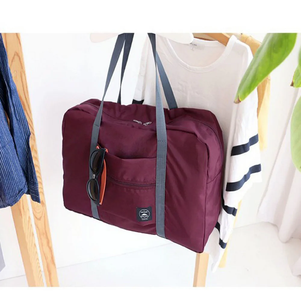 Дорожный Органайзер, сумка для хранения одежды, водонепроницаемая складная дорожная сумка для хранения, Большая вместительная упаковка для багажа, прочная сумка-тоут - Цвет: Red