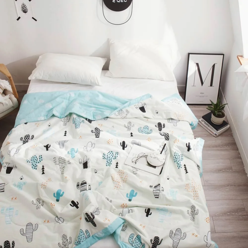 

Svetanya Cactus print Quilt cotton thin printed Blanket