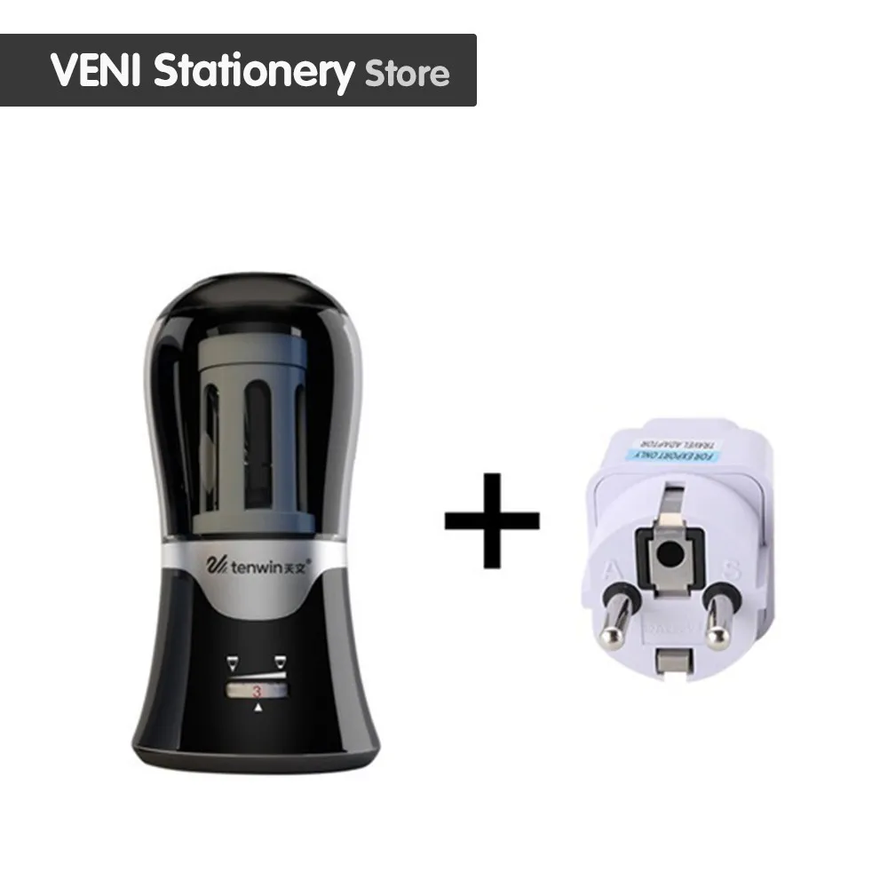 

Black Safety Temperature control Electronic Pencil Sharpener Automatic High capacity 8007 Electric One Hole Plug In Use
