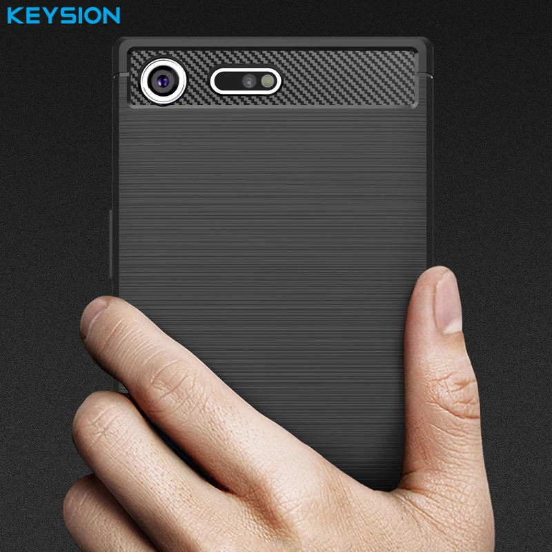 

KEYSION Case for Sony Xperia XZ Premium 5.5 inch Carbon Fibre Brushed TPU Silicone soft Cover for Sony Xperia XZ Premium E5563