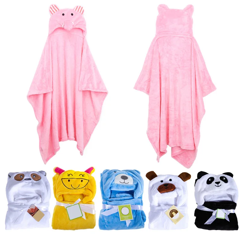 Cute-Boy-Girl-Animal-Flannel-Bathrobe-Baby-Hooded-Bath-Towel-Blanket-Bathrobe US
