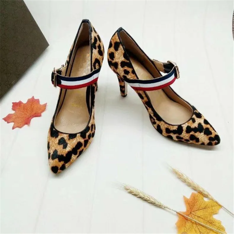 

New arrival women pinted toe high heel pumps Sexy leopard pattern thin heel shoes Female high heels Dress shoes Ladies pumps