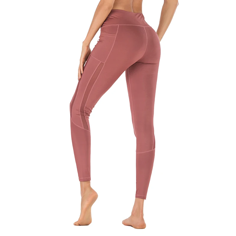 

2019 New Women Leggings With Pockets Sexy Gothic Mesh Gym Leggings Polyester Fitness Pants Workout Running Leggings For Women