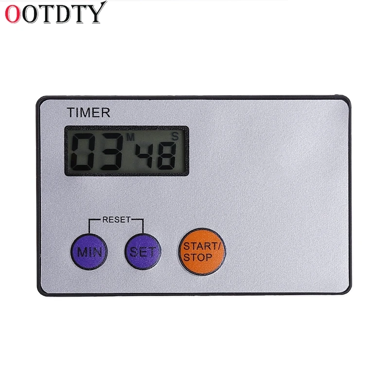 

OOTDTY Timer Pocket Kitchen Cooking Countdown Rest Sports Credit Card Size Study