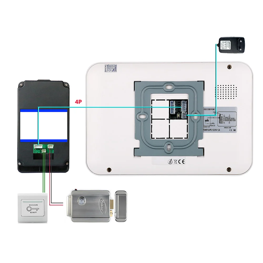 7 "TFT RFID пароль видеомонитор домофон дверные звонки системы с IR-CUT камера 1000 ТВ линии система контроля доступа