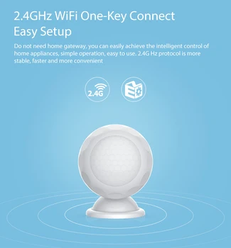 

SmartYIBA 2.4G WiFi PIR Motion Sensor Smartphone Control PIR Motion Alarm Detector Support Amazom Alexa/Google Assistant/IFTTT