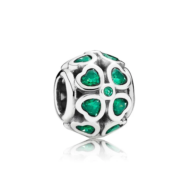 

SIENTO 100% 925 Sterling Silver 1:1 Authentic DARK GREEN CLOVER CHARM Bracelet Original Women Jewelry 791496CZN