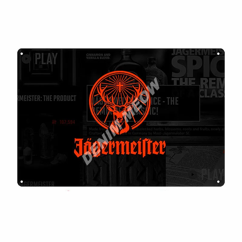 Алкогольные напитки Jagermeister голова оленя табличка металлическая винтажная винная Оловянная вывеска классические наклейки на стену виски украшение для домашнего бара WY55 - Цвет: 12