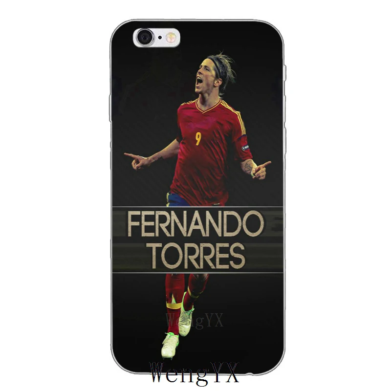 

footballer Fernando Torres Slim silicone Soft phone case For iPhone 4 4s 5 5s 5c SE 6 6s plus 7 7plus 8 8plus X