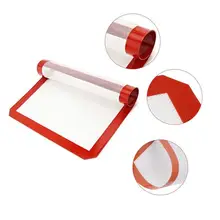 30*40 см силиконовый коврик для выпечки из стекловолокна, антипригарный поднос, поддон для духовки, прокатный коврик для торта с красным краем, антипригарный инструмент для выпечки на белом цвете