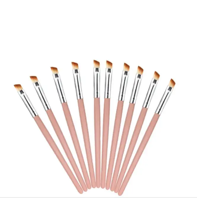 

Wholesale wood handle Oblique brush head Lip Brush Lipstick Brush Cleaner Cleaning Eyelash Make up Applicator