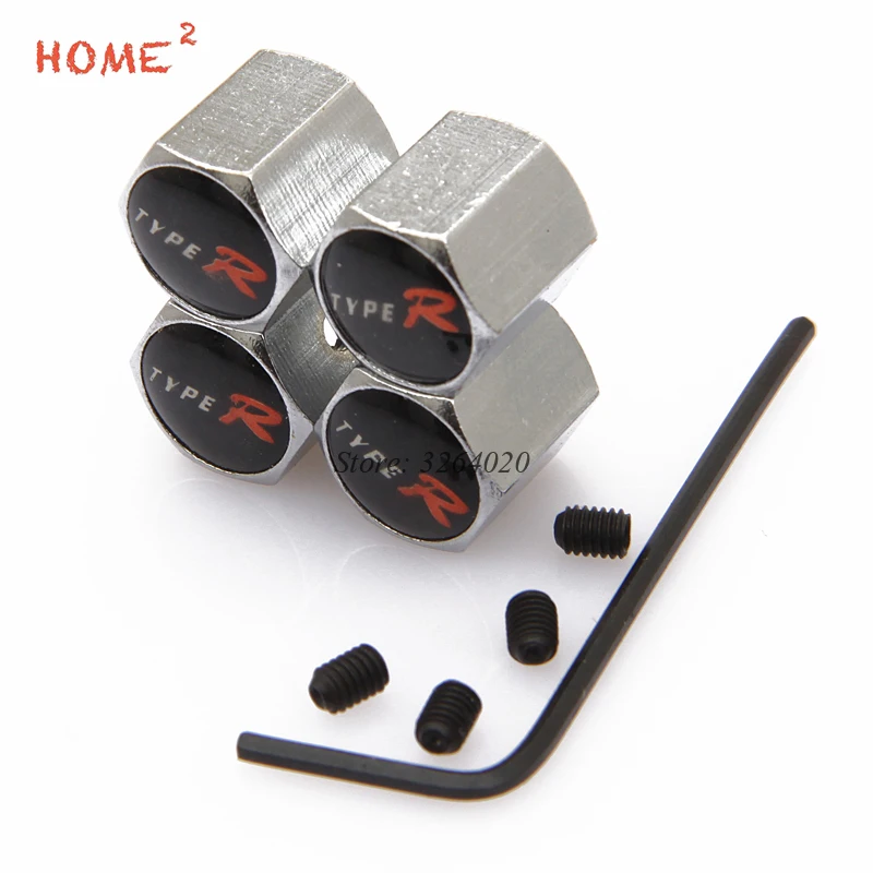 Car Styling Air Covers Wheel Tire Valve Tyre Stem Caps for Type R logo
