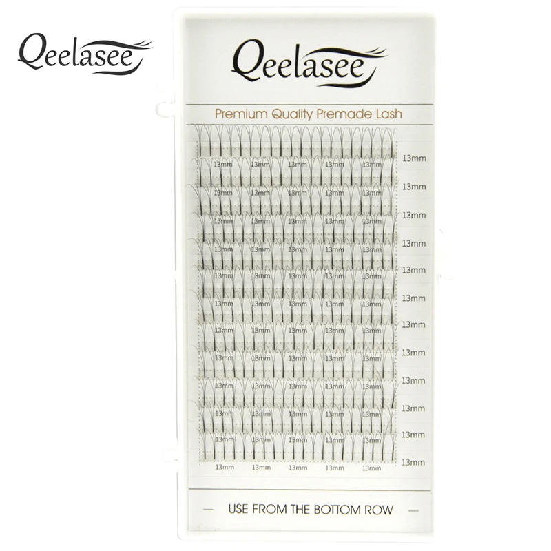 

Qeelasee New 3D/5D/6D Long Stem Pre Made Volume Fans Faux Mink Premade Russian Volume Eyelash Extension Makeup Lashes