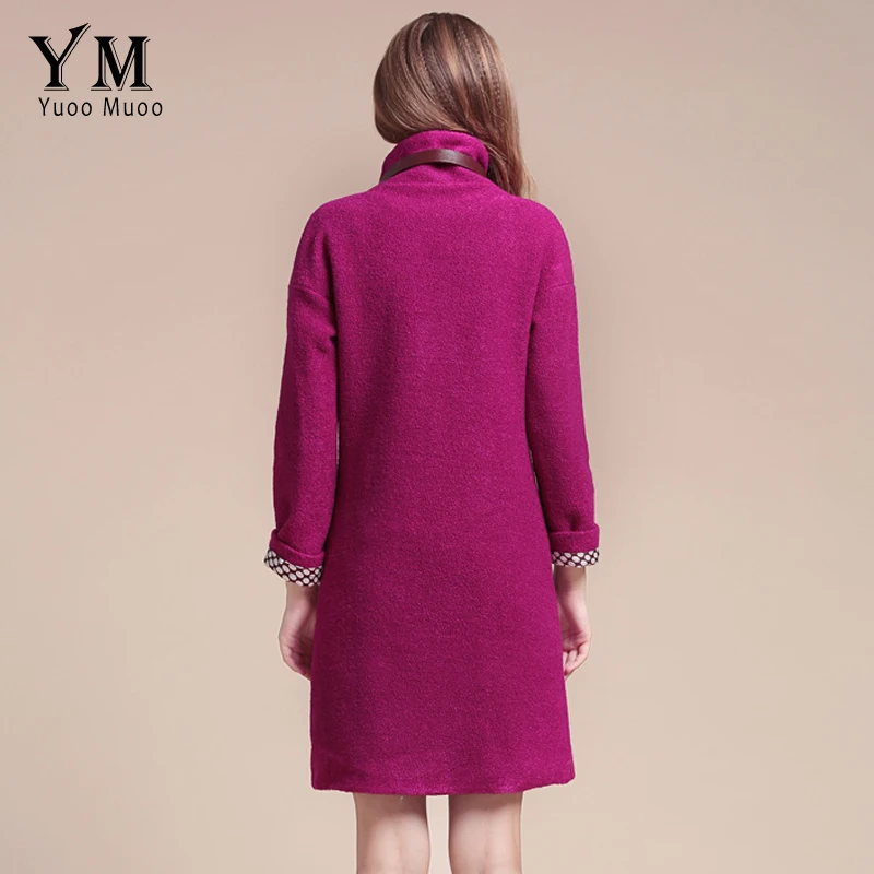 YuooMuoo 2016 New Women Coat Slim Blue Wool Coat High Quality Fashion Female Overcoat Brand Women's Coats and Jackets casaco