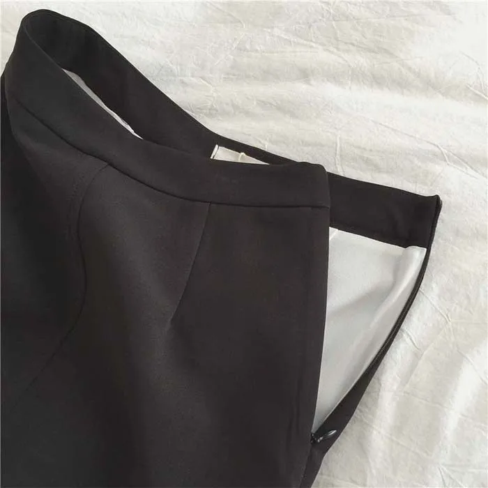 2019 г. весенняя женская юбка Повседневная однотонная, с приметанными оборками высокой талией юбка с разрезом