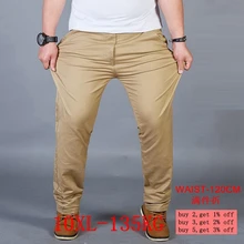 Летние мужские Смарт повседневные штаны 44 46 48 стрейч XL 7XL 8XL 9XL 10XL стрейч брюки прямые хаки