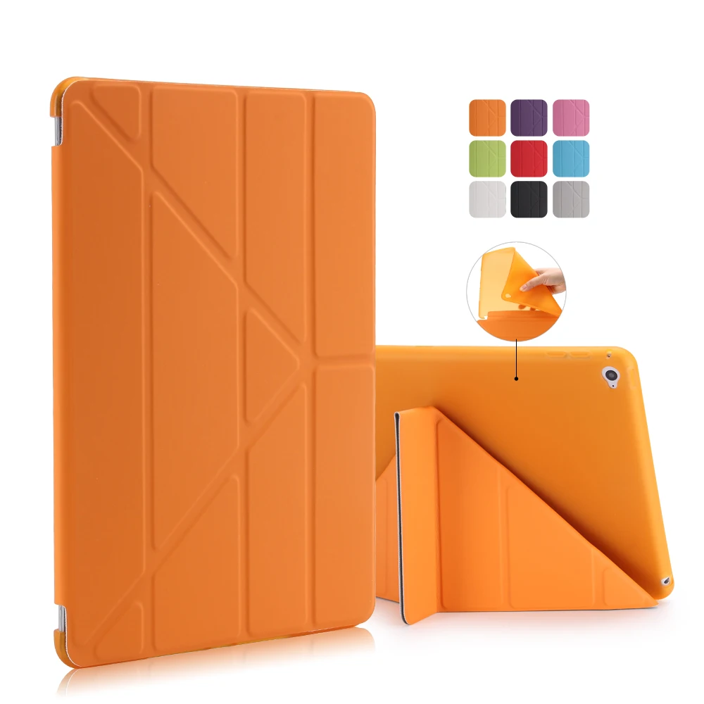 

For iPad Air 2 1 Case, PU Leather+Silicone Soft Back Smart Cover Case for Apple iPad 2 3 4 pro 10.5'' For ipad Mini 4 3 2 1