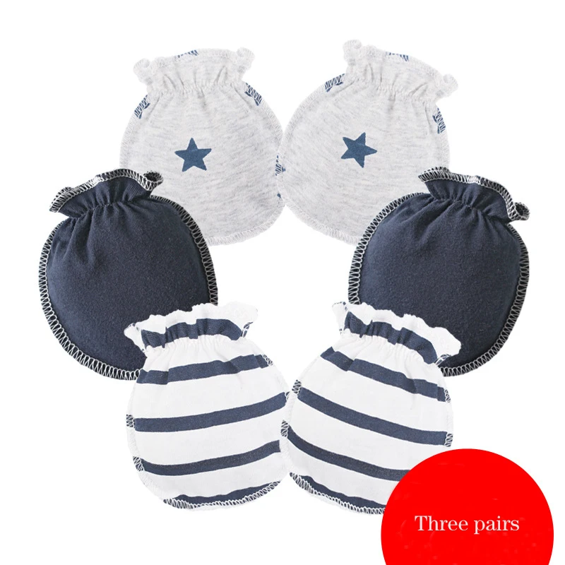 Newborn Baby boy and girl Scratch Mittens 0-6 months Winter Cotton Four Seasons kids gloves