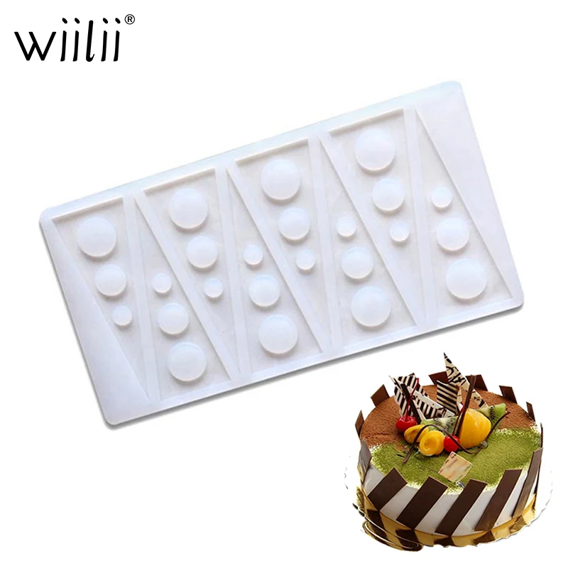 

Silicone Triangular Circle Shape DIY Chocolate Mold Bake Tool Decoration For Cookie Cake Decorating