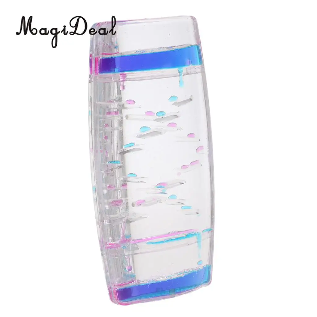 1Pc Square Floating Oil Liquid Bubbler Motion Timer Hour Glass Ladder for Room Desk Table Decor Children Kids Toy Novelty Gift