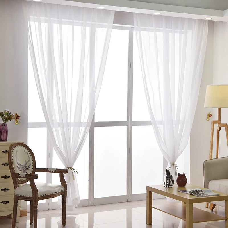 Роскошная прозрачная вуаль, занавеска для гостиной, одноцветная, белая, Цветочная, вышитая, на окно, занавески, Cortinas X411#30