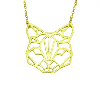 

Wholesale Fashion Female Hollow Origami Cat Head Pendant Necklace Women Choker Necklace Animal Jewelry Trendy Gift Steampunk