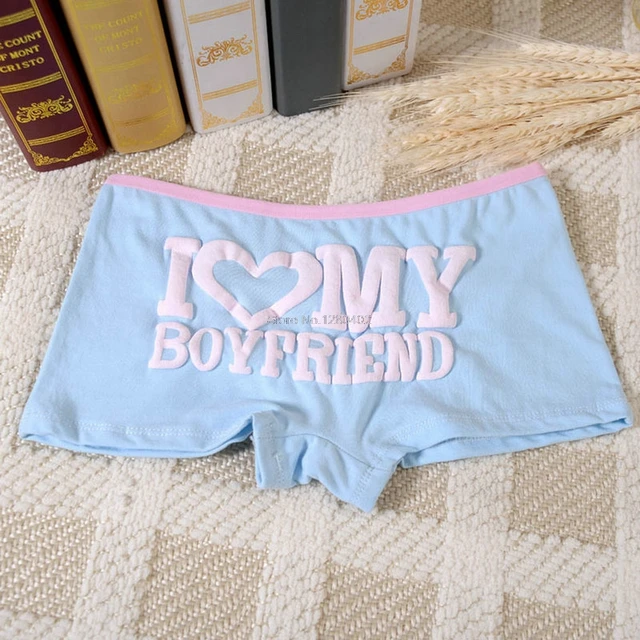 "I Love My Boyfriend" Printed Hipster Characteristic Women Pantied