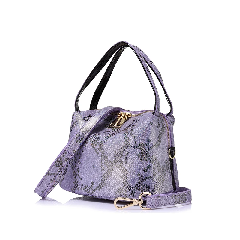 REALER бренд приход женщин серпантин сумки неподдельной кожи дамы сумка женская мода небольшие сумки небольшой hobos мешок - Цвет: Purple Color