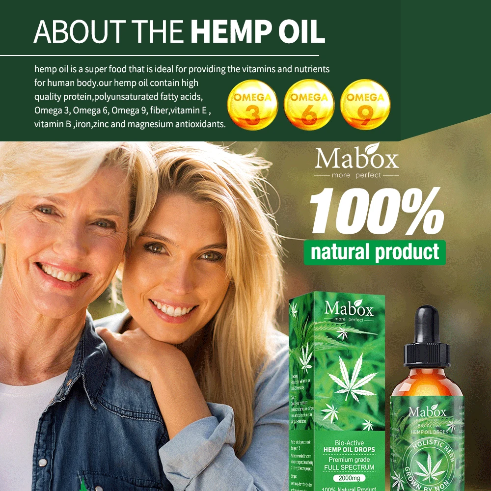 MABOX Hemp Oil 100 Pure Natural Plant Extract Contribute to Good Health it Helps Reduce Anxiety 5