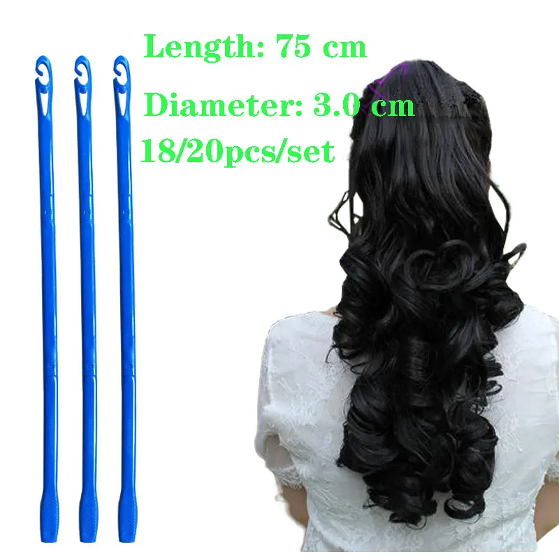 

Magic Hair Curlers Spiral Curls Styling Kit for Extra long Hair up to 75cm 18/20 No Heat Hair Rollers and 4 Styling Hooks