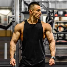 Для бодибилдинга мужские майки одежда для тренажерного зала фитнеса Мужская майка без рукавов однотонные хлопковые Майки Мышцы Спортивный жилет