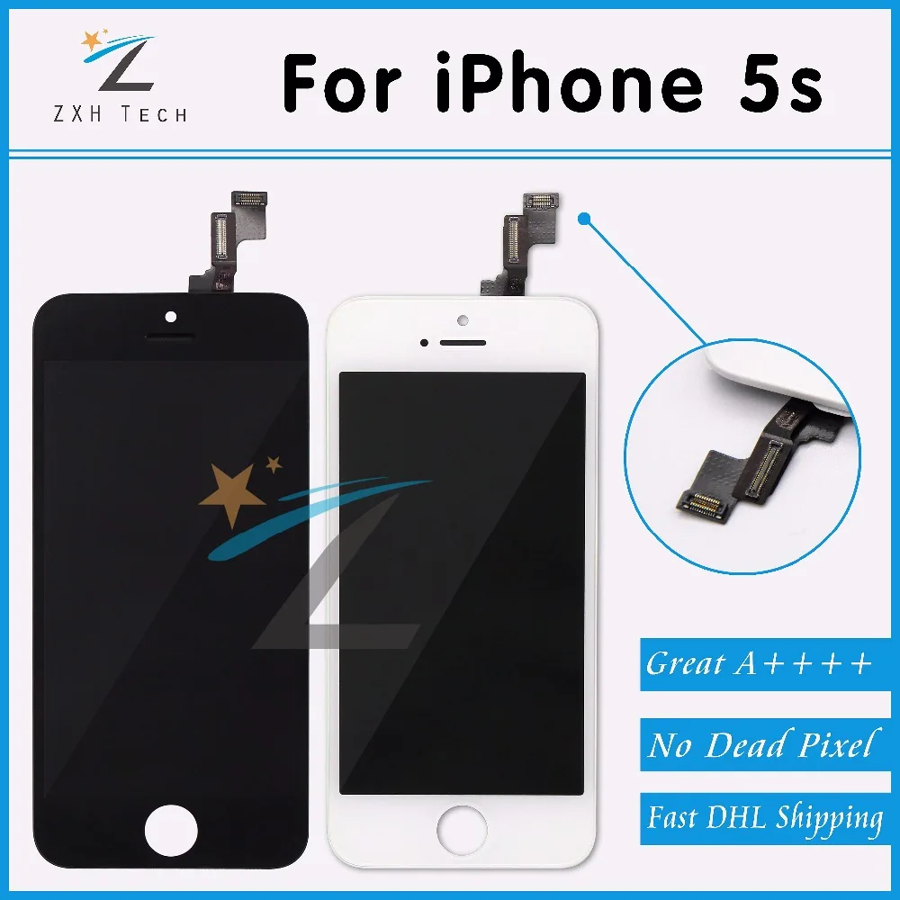1 шт. качество A + дисплей для iPhone 5S 5C 5 ЖК дигитайзер в сборе с отличной сенсорной