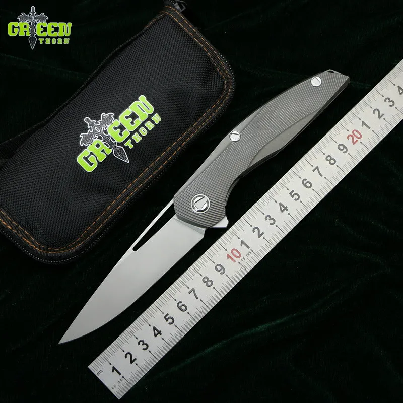 

GREEN THORN Flipper F111 3D M390 blade Titanium handle Tactics folding knife outdoor camping hunting pocket fruit knive EDC tool