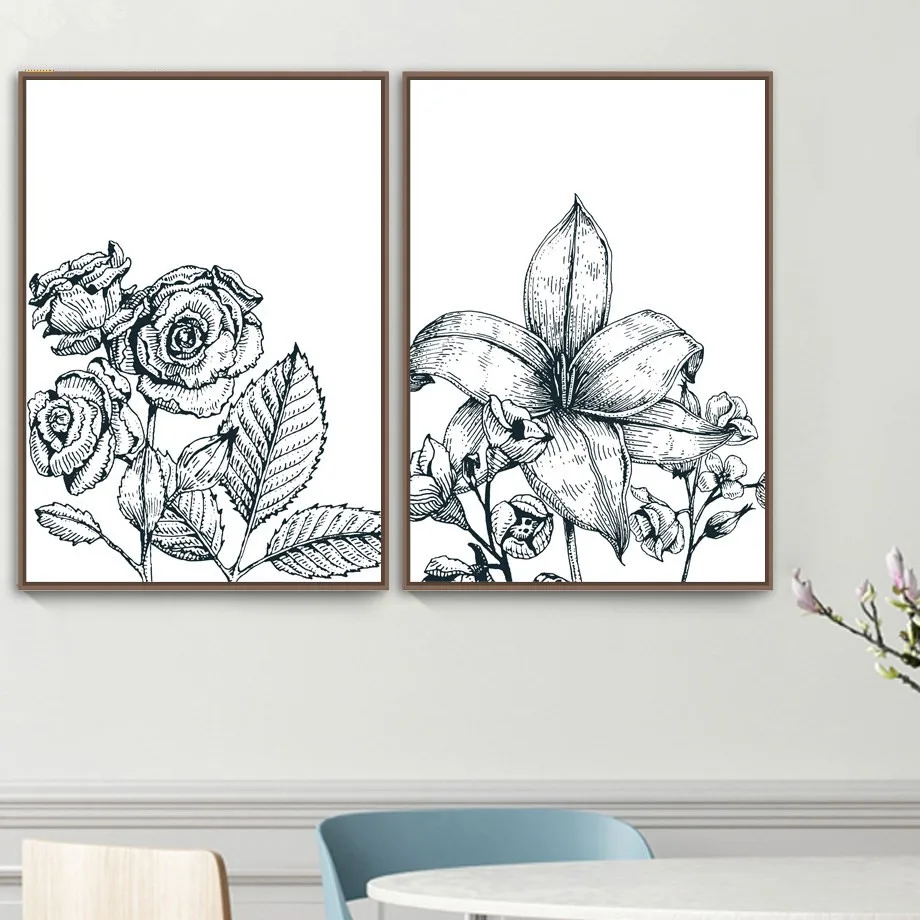 Lily-Rose-Flowers-Wall-Art-Canvas-Painting-Nordic-Posters-And-Prints-Pop-Art-Decorative-Paintings-For