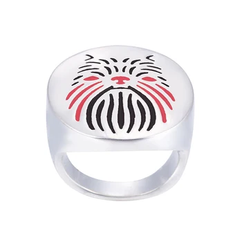 

Wholesale Lahsa Apso ring with color selection enamel jewelry lovers and owners-Pet unisex 12Pcs/Lot