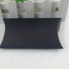 50 шт./партия 80x55x20 мм Новая Черная Подарочная коробка чистая Подушка Коробка Бумажная подарочная коробка в виде подушечки упаковочные коробки принимаем логотип на заказ