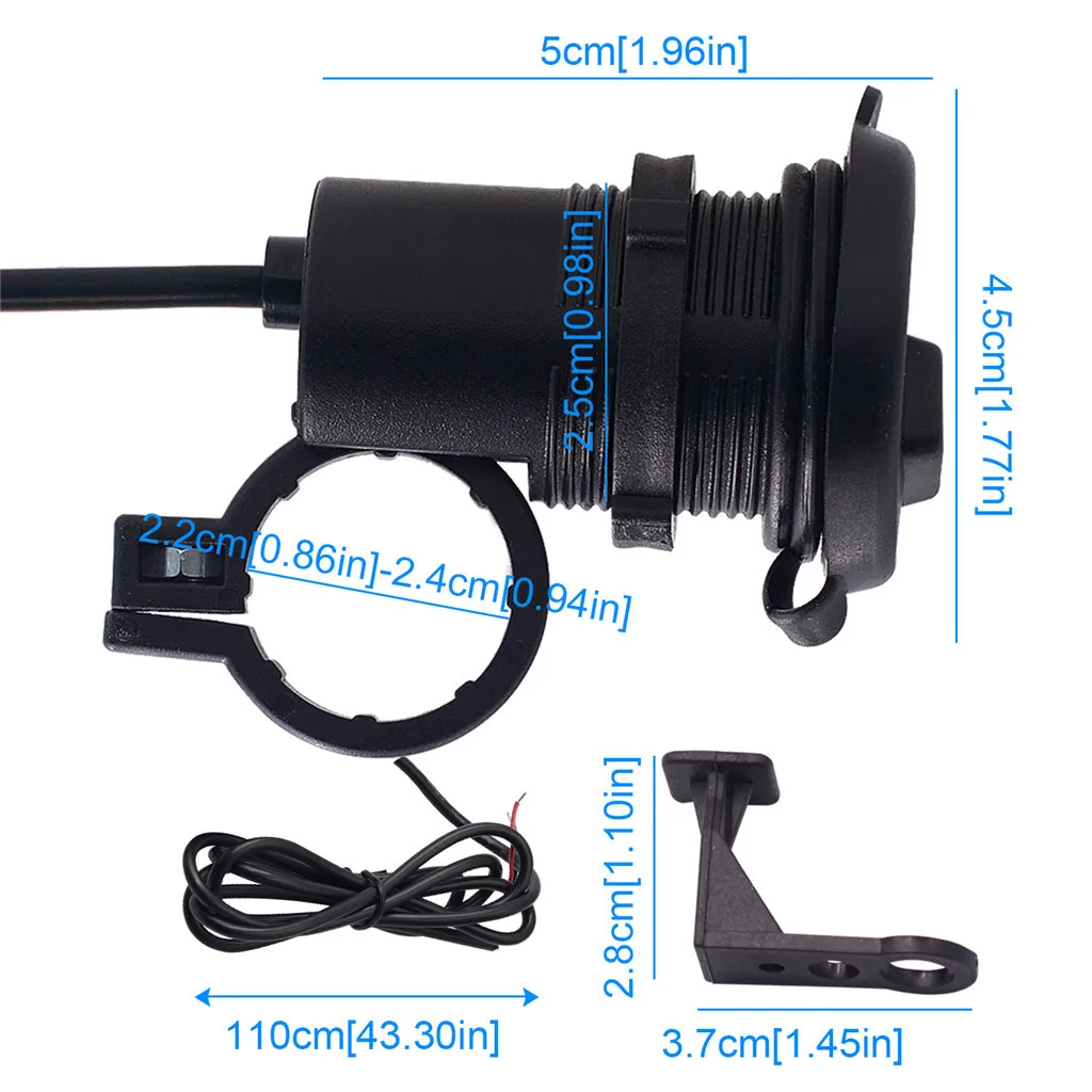 USB мотоцикл мобильный телефон Питание Зарядное устройство водонепроницаемый порт розетка мотоцикл мобильный телефон зарядное устройство#701Y20